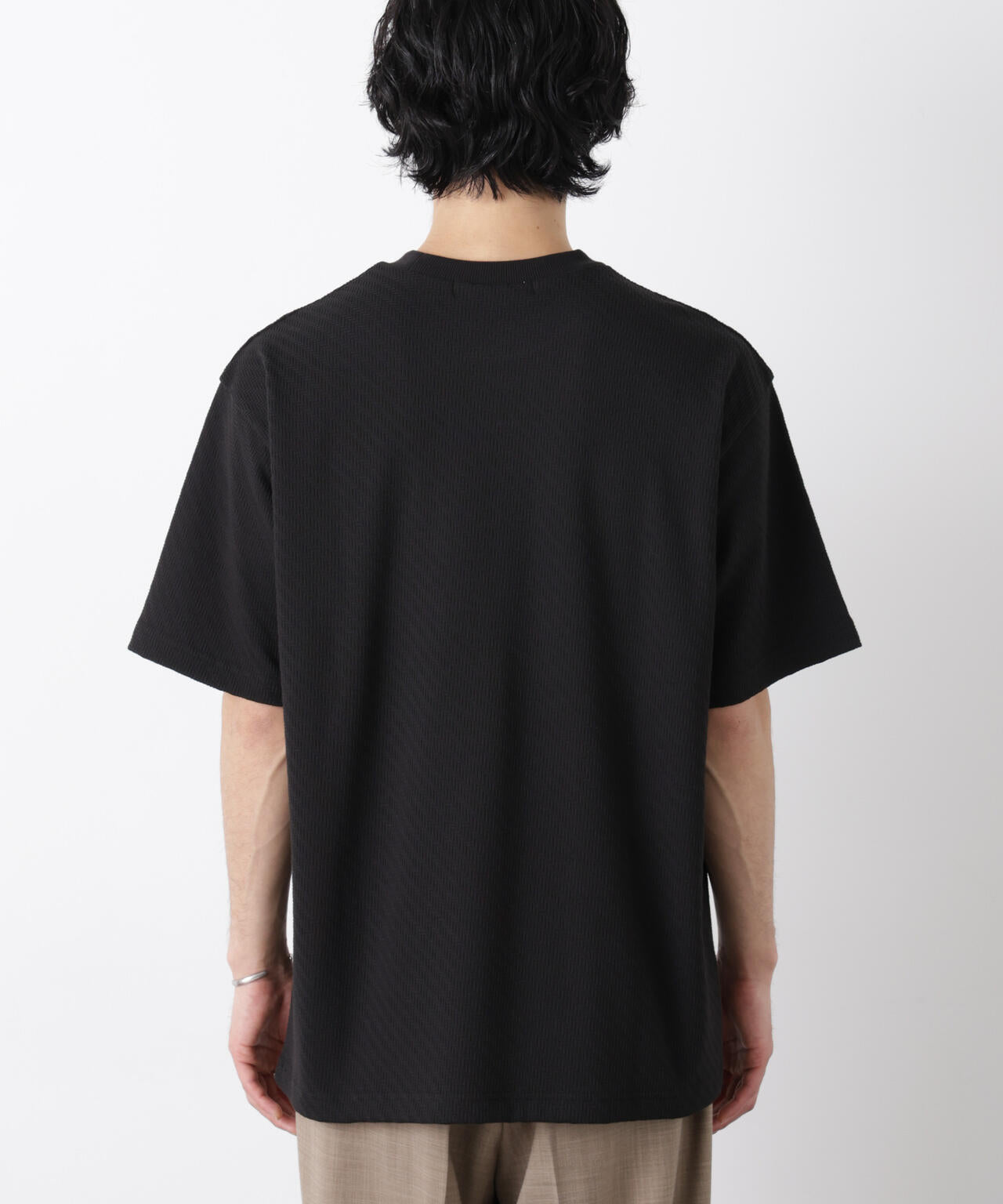 リンクスジャガードスリーブTシャツ