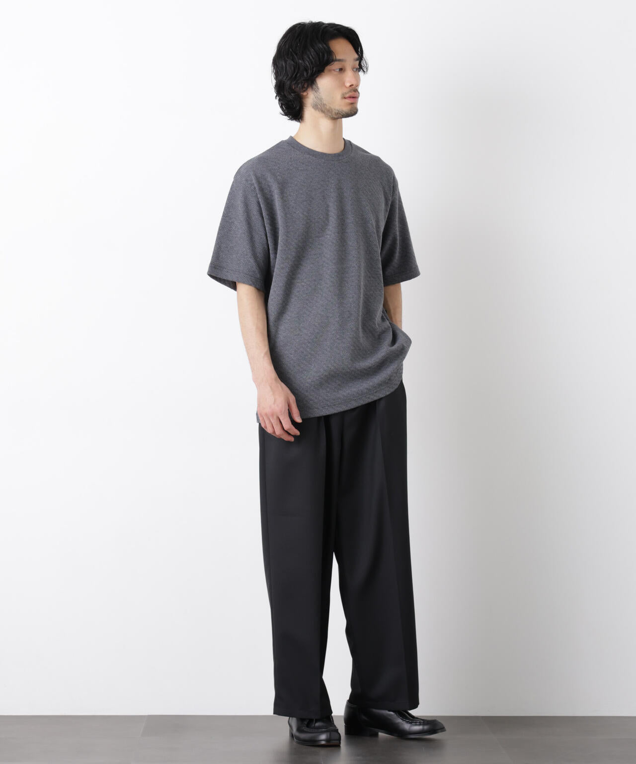 リンクスジャガードスリーブTシャツ