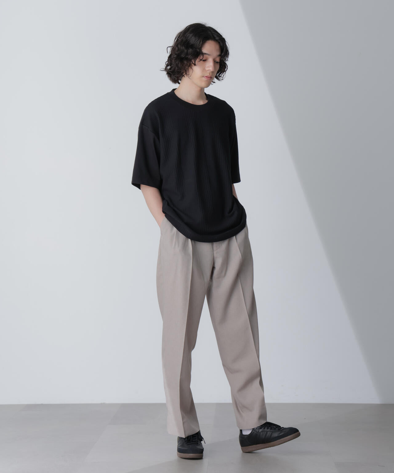 リンクスジャガードコンビTシャツ 半袖