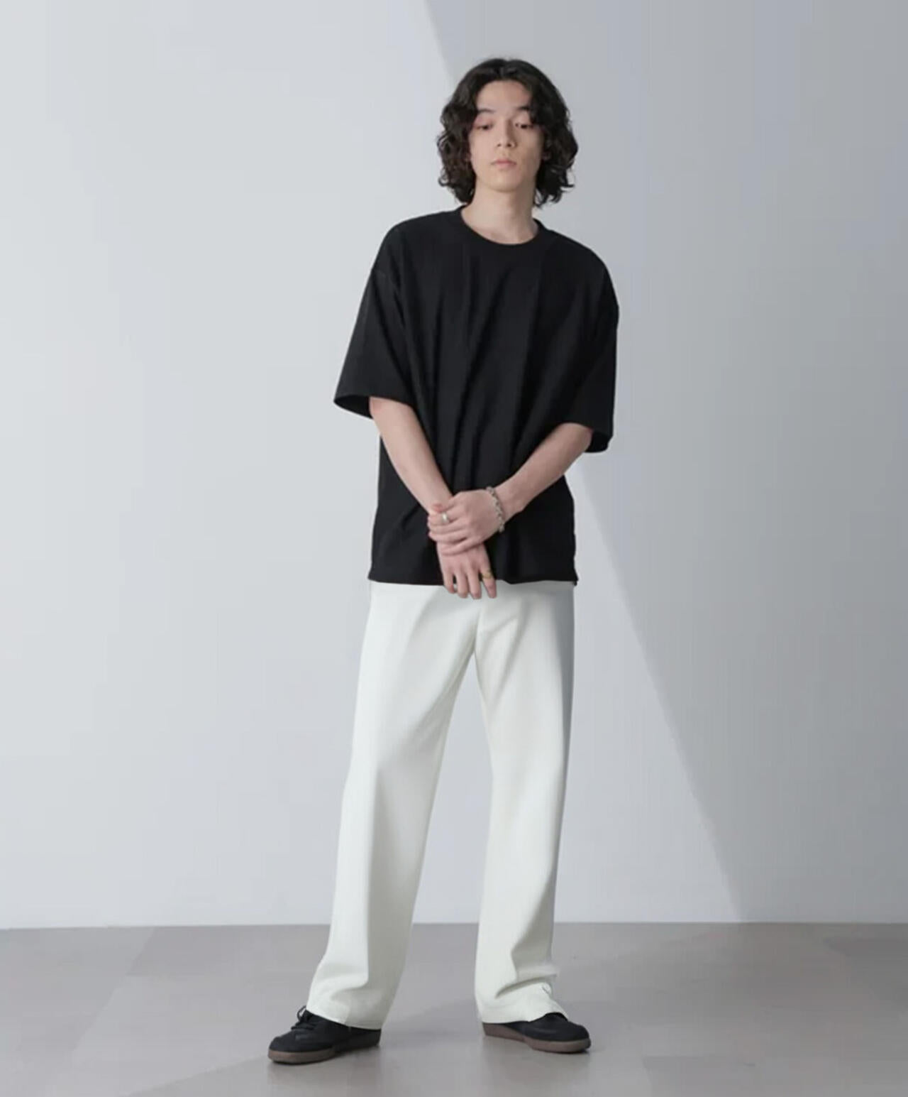 リンクスジャガードコンビTシャツ 半袖