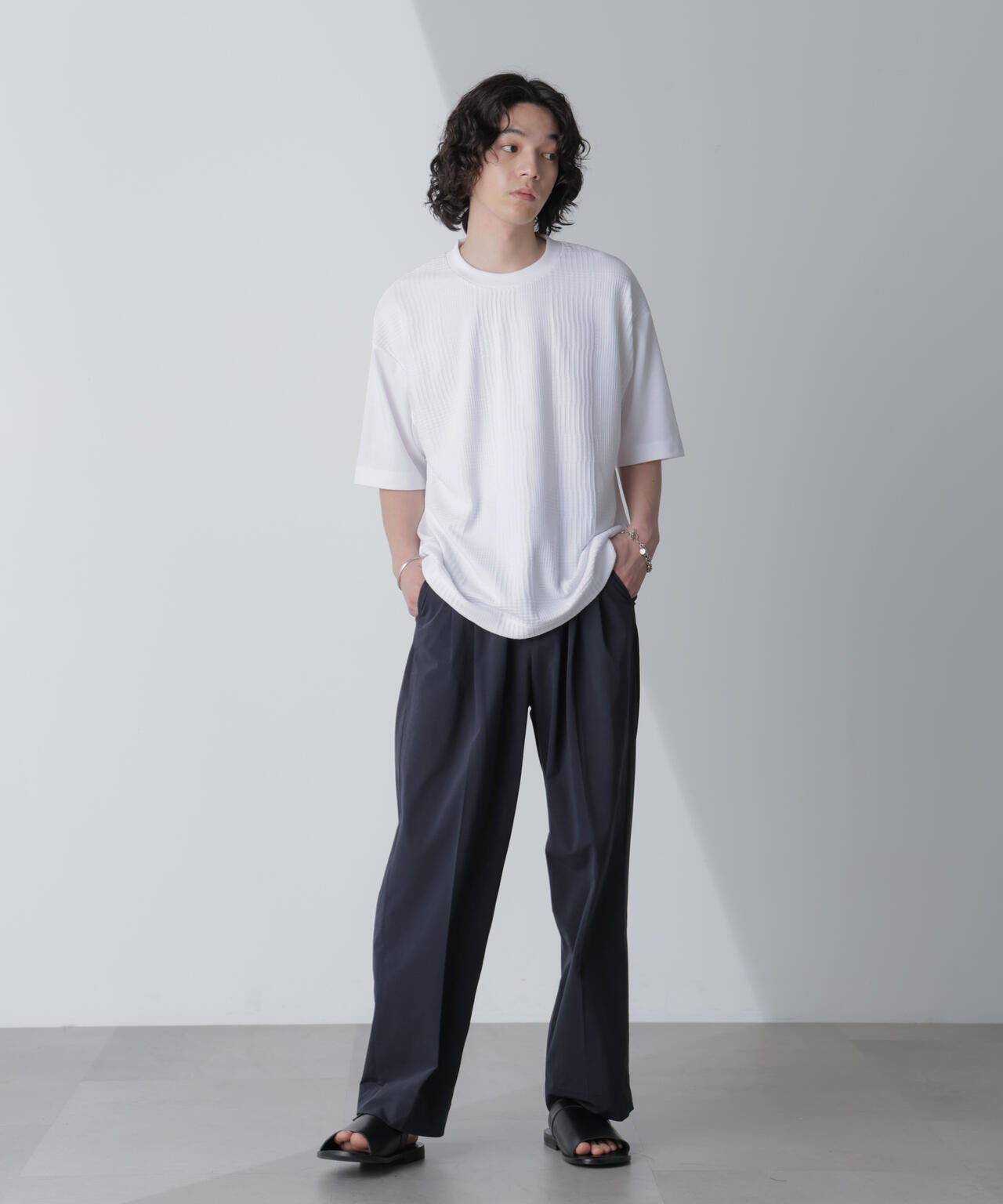 リンクスジャガードコンビTシャツ 半袖