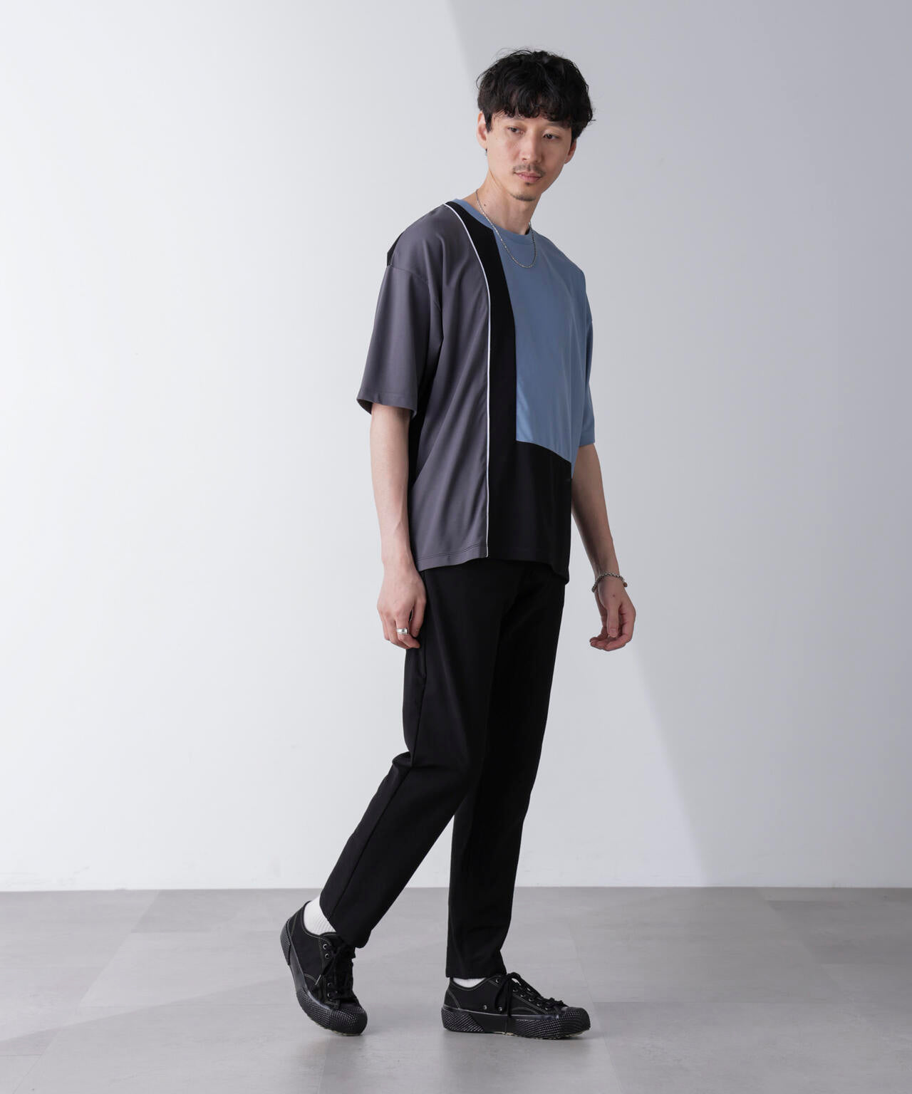 リラックス切り替えスムースTシャツ 半袖