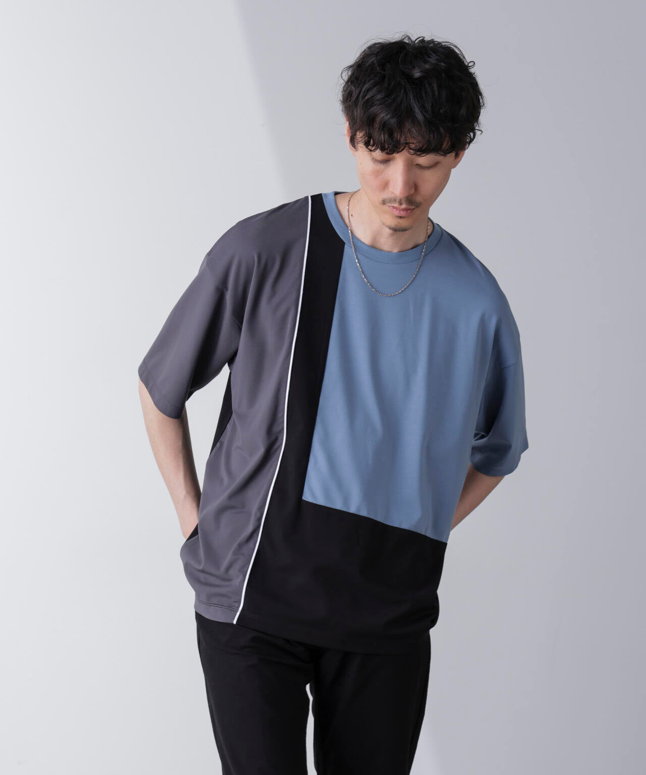 リラックス切り替えスムースTシャツ 半袖