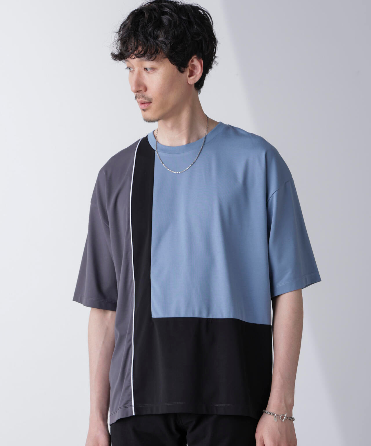 リラックス切り替えスムースTシャツ 半袖