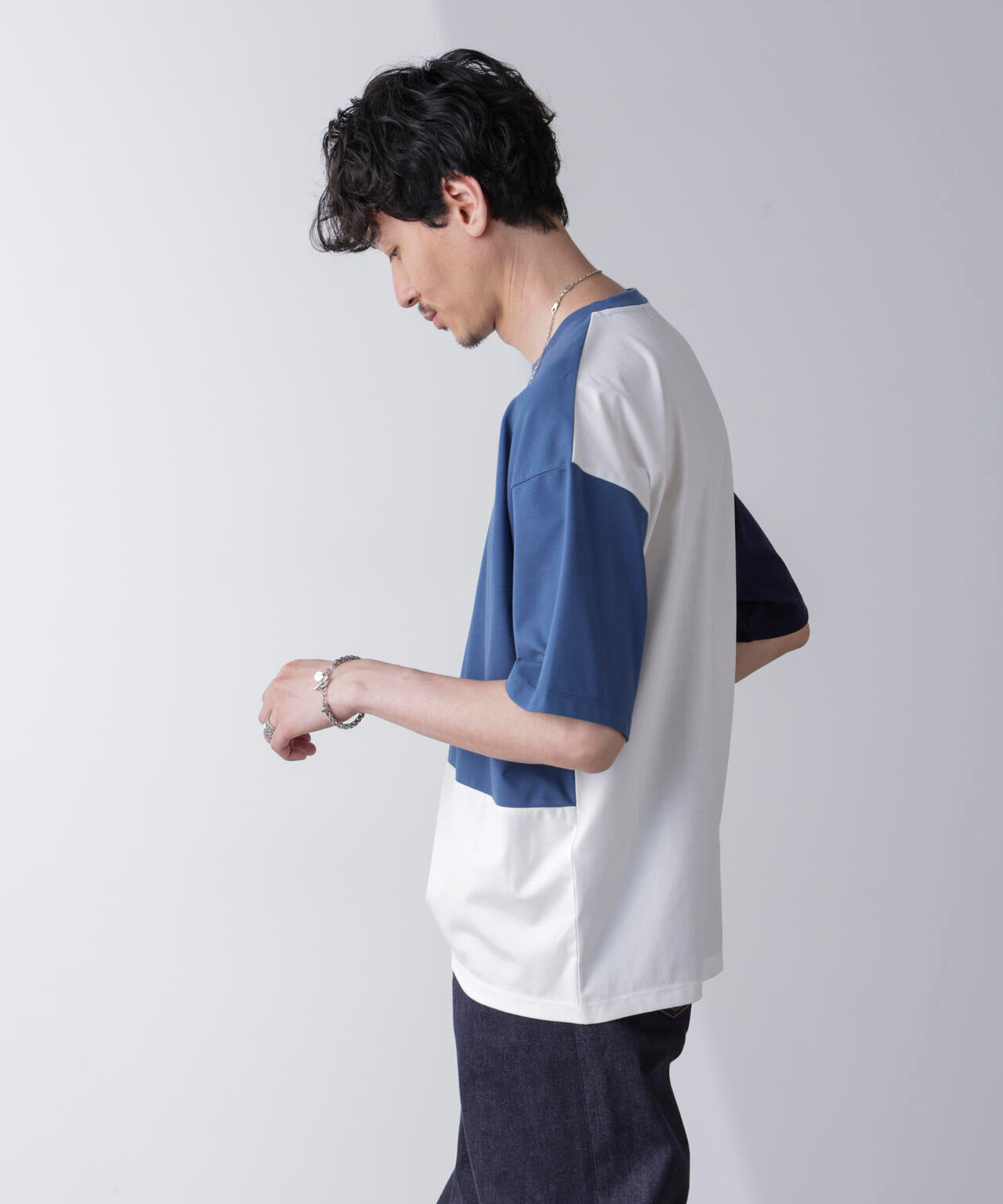 リラックス切り替えスムースTシャツ 半袖