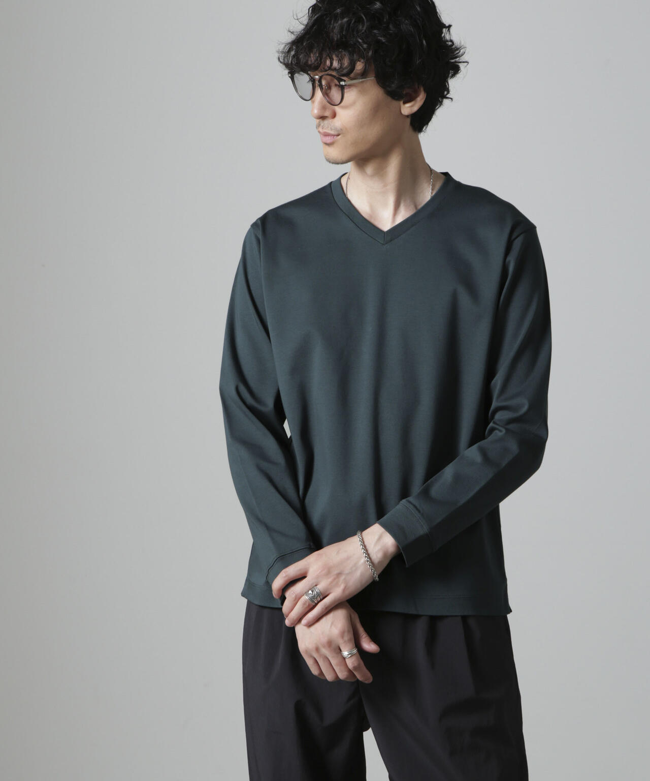 アンチスメルVネックTシャツ 長袖
