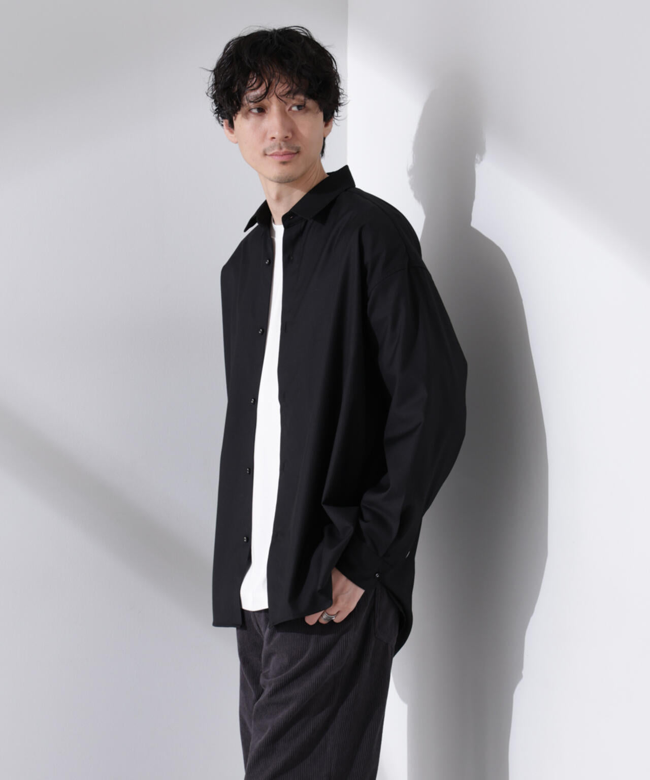ビッグドレープシャツ 長袖