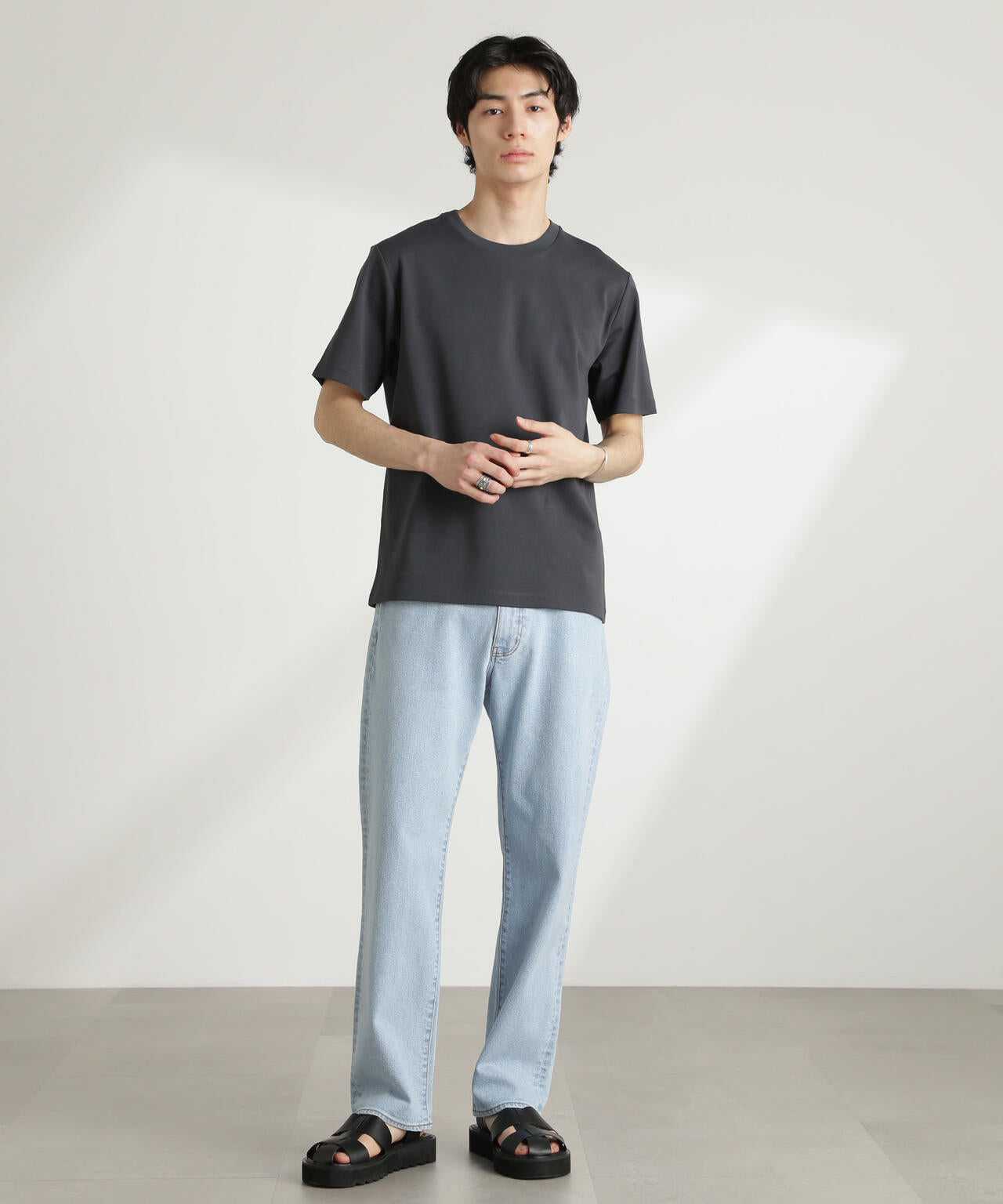 ダブルスムースクルーネックTシャツ 半袖