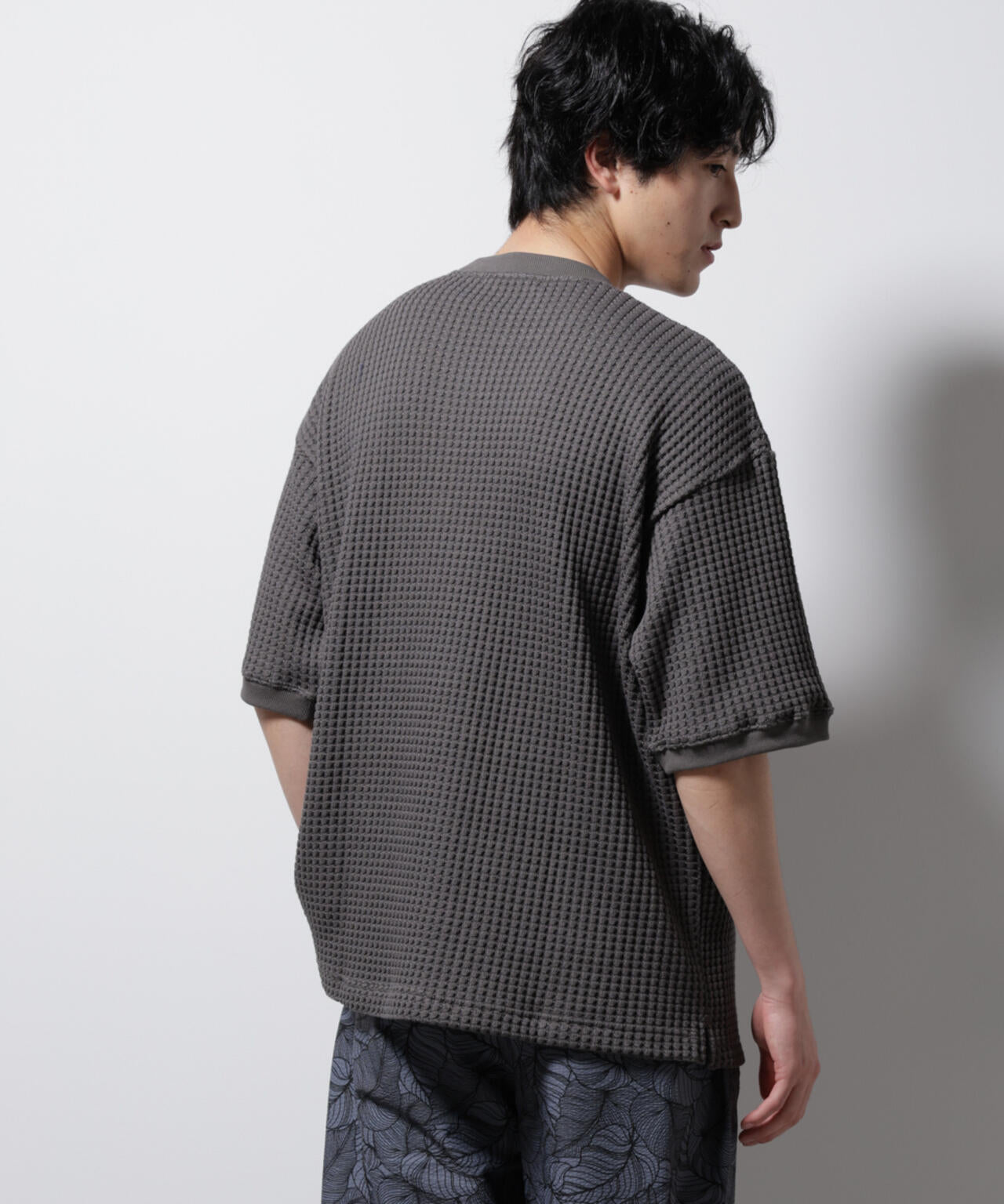 オニワッフルビッグTシャツ 五分袖