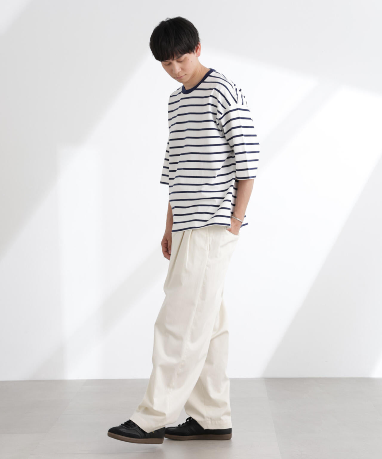 ルーズフィットワイドスリーブTシャツ 7分袖