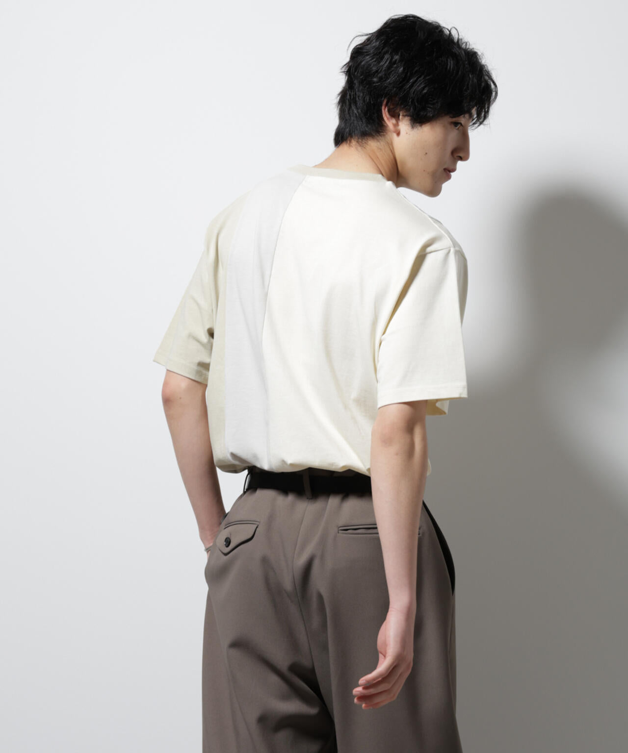 デザイン切替クルーネックTシャツ 半袖