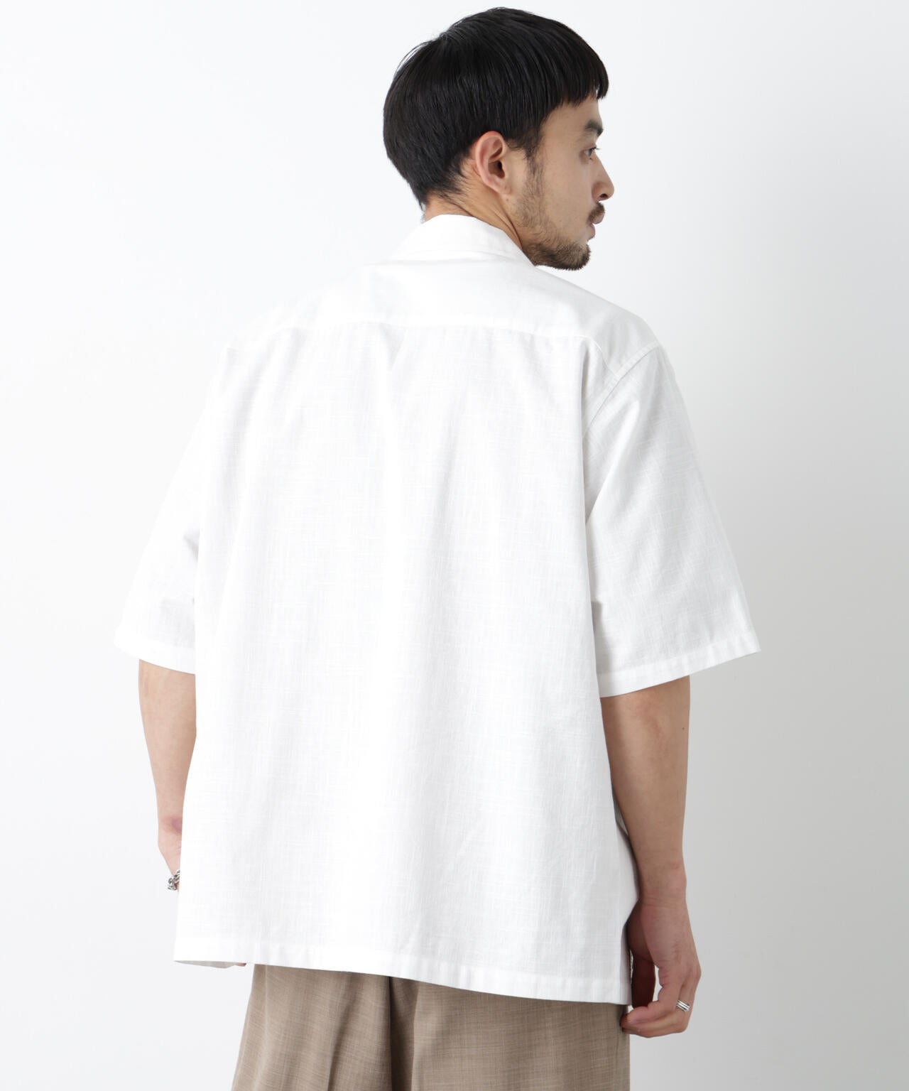 コットン刺繍シャツ 半袖