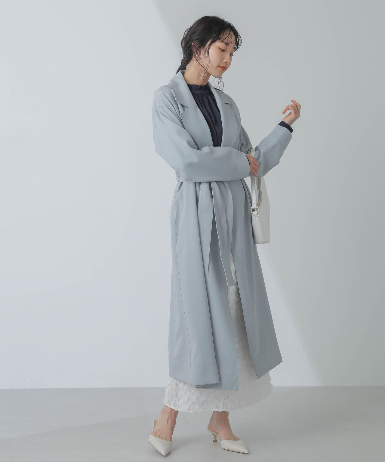 撥水&花粉ガード加工ワイドチェスターコート