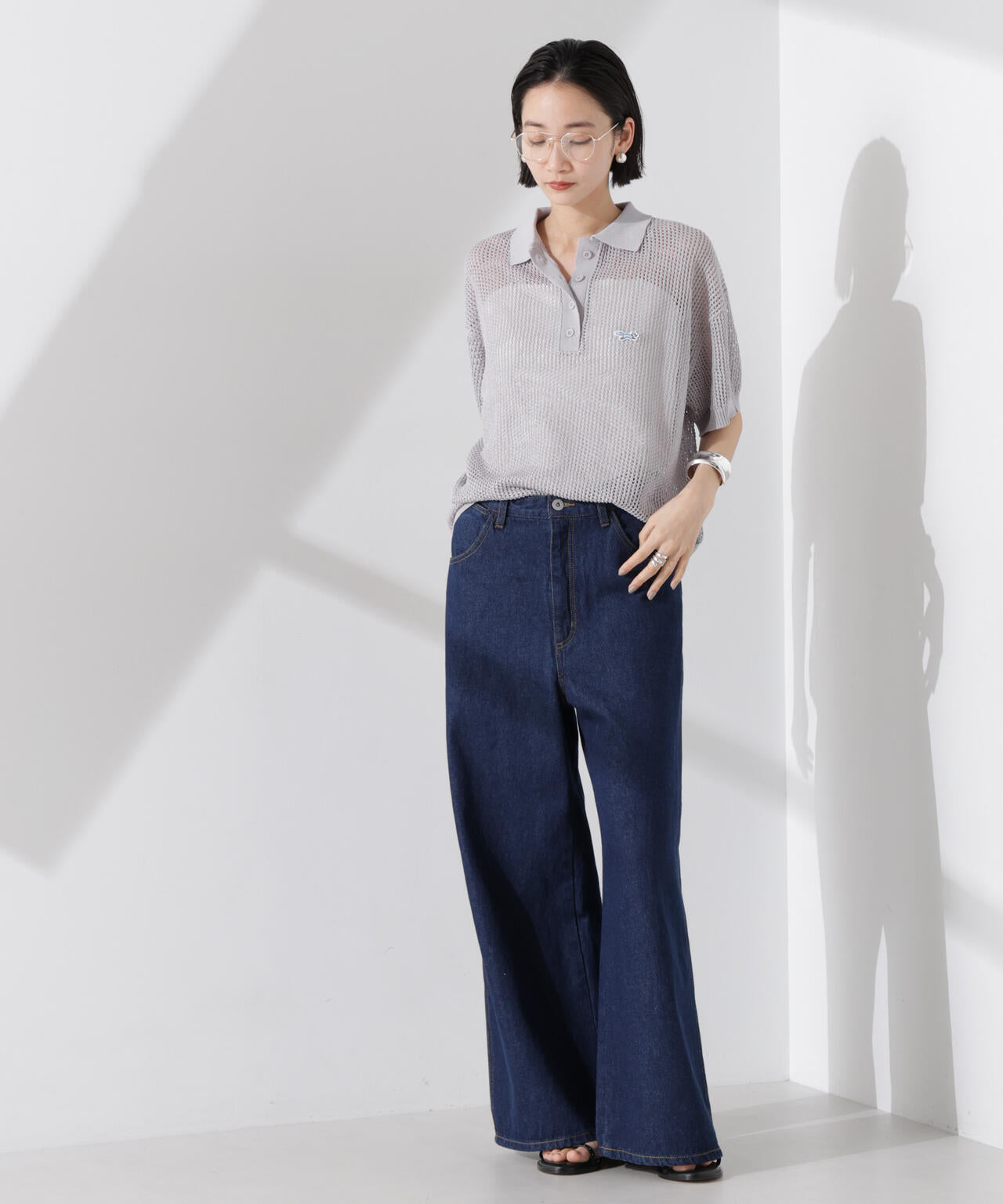 PENNEYS別注TheFOXメッシュポロニット