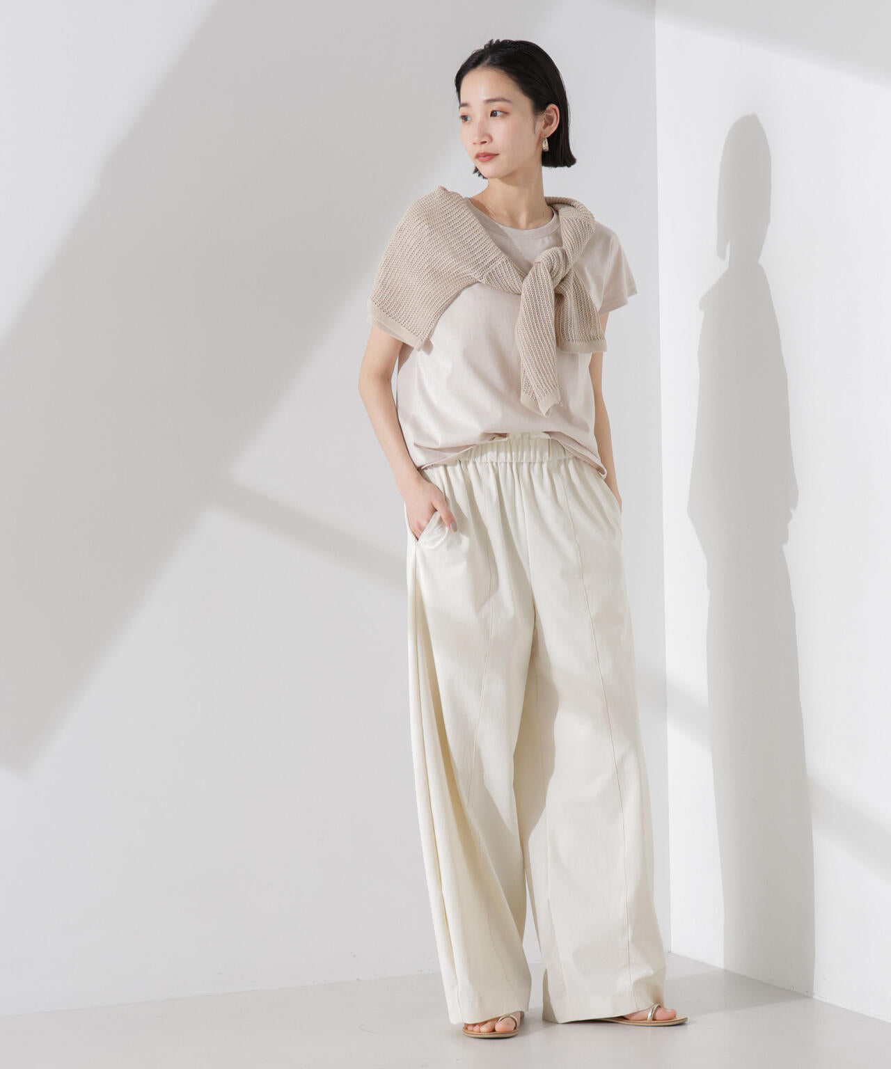 汗染み防止加工接触冷感フレンチスリーブTシャツ