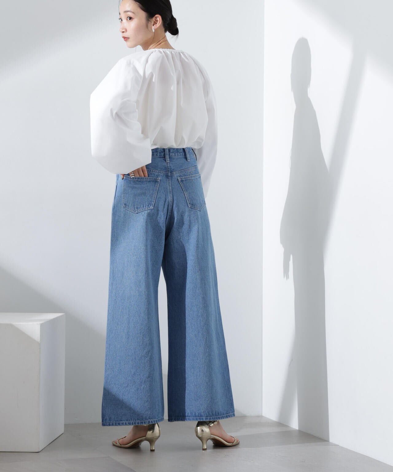 ワイドデニムパンツ(セットアップ可)