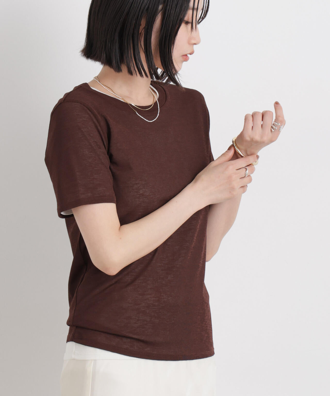 スラブシアー半袖Tシャツ