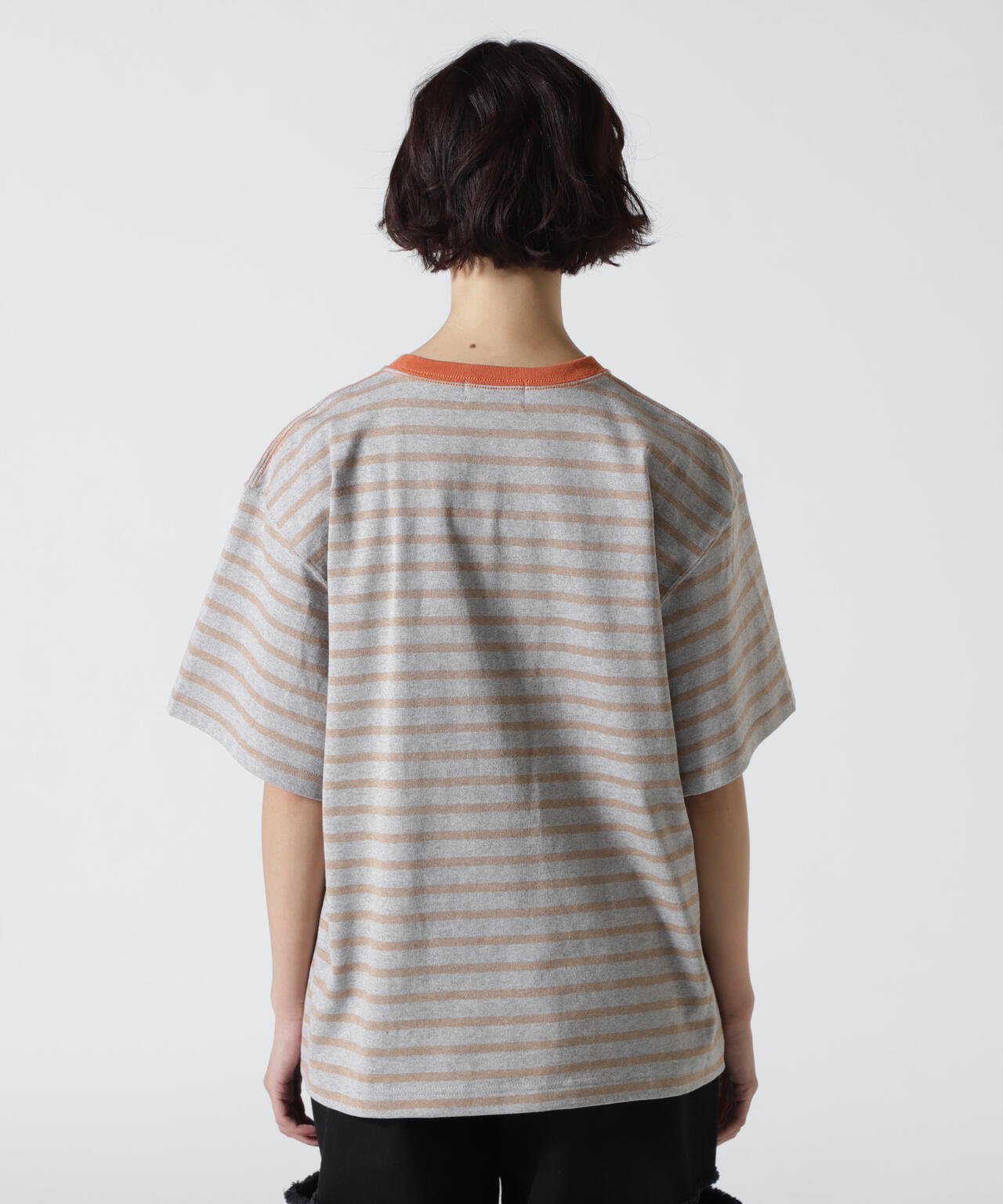SOGLIA/ソリア OPEN END BORDER TEE リンガーボーダーT