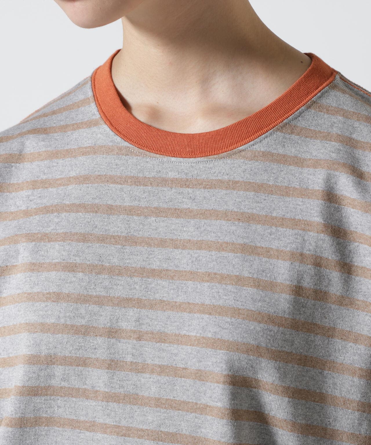 SOGLIA/ソリア OPEN END BORDER TEE リンガーボーダーT
