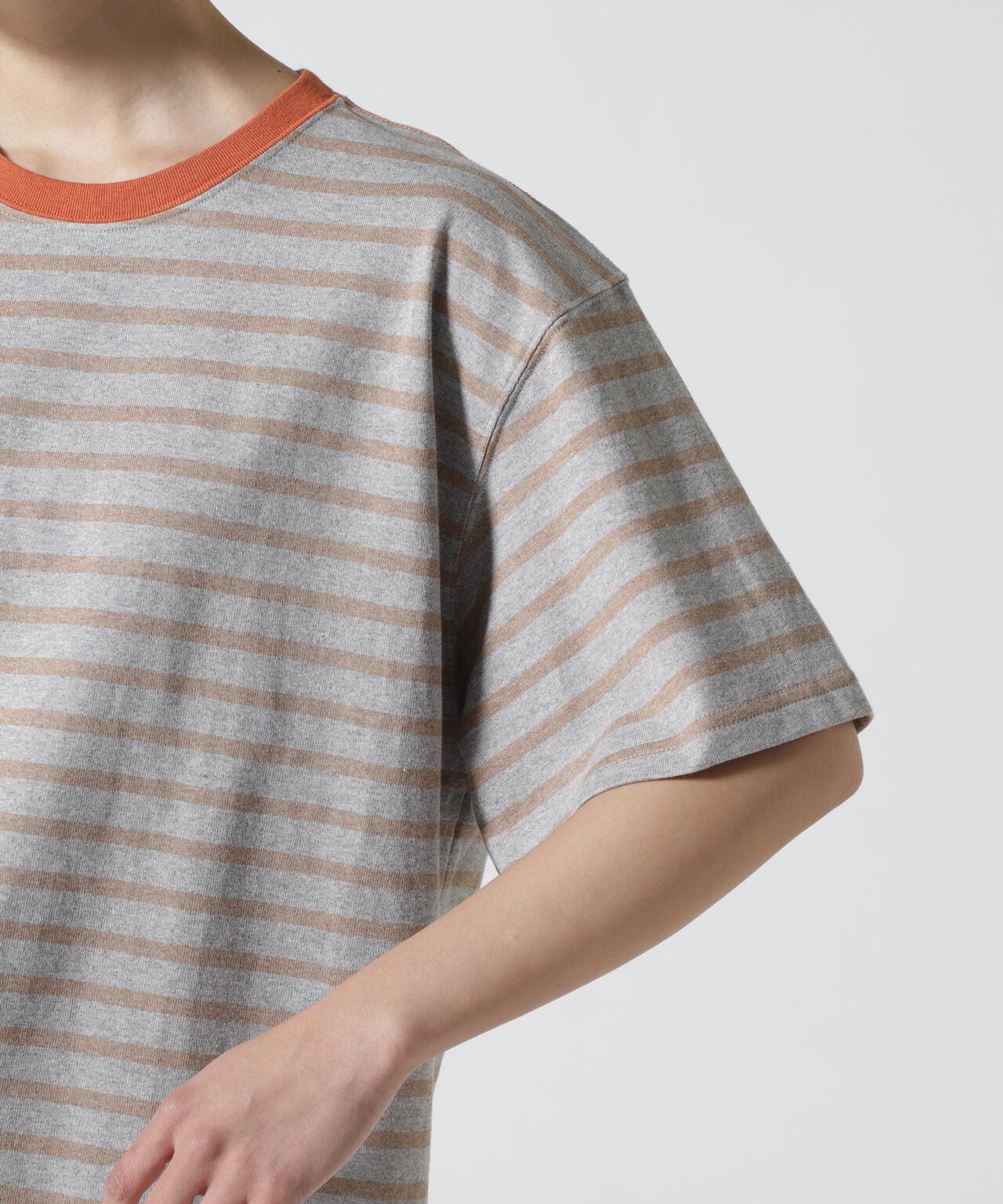 SOGLIA/ソリア OPEN END BORDER TEE リンガーボーダーT
