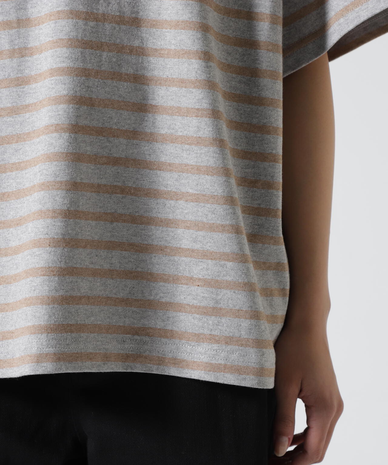 SOGLIA/ソリア OPEN END BORDER TEE リンガーボーダーT