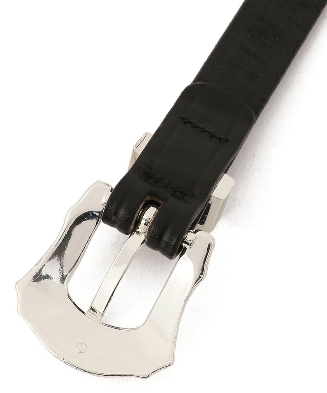 TORY LEATHER 3/4 inch 3-Piece Silver Buckle Set Belt