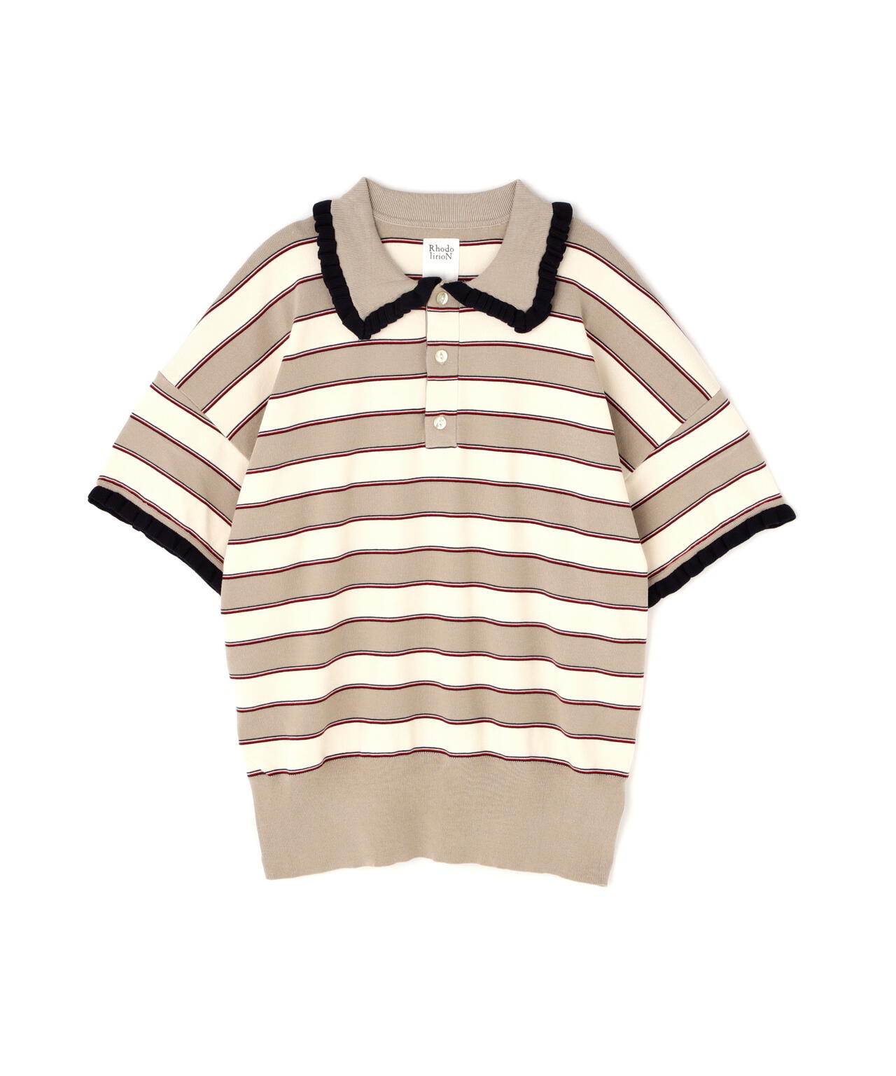 RHODOLIRION/ロドリリオン Frill Polo Sweater フリルポロセーター