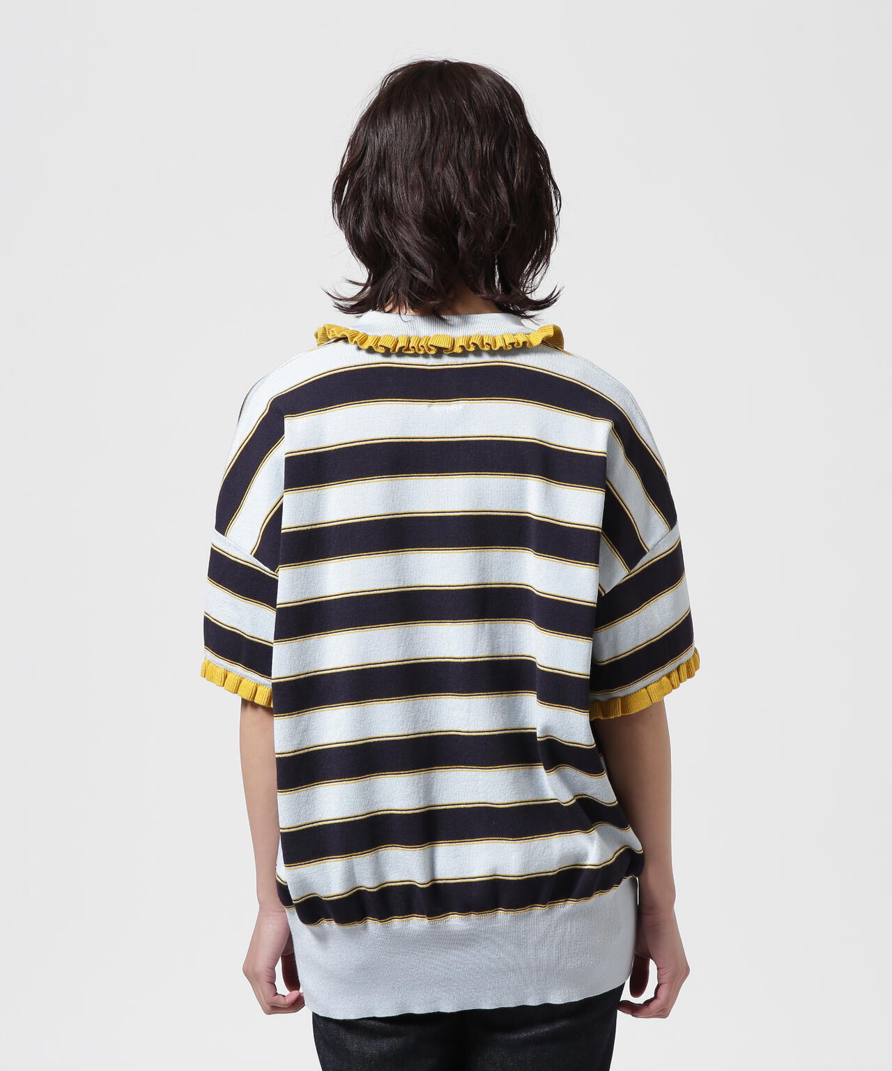 RHODOLIRION/ロドリリオン Frill Polo Sweater フリルポロセーター