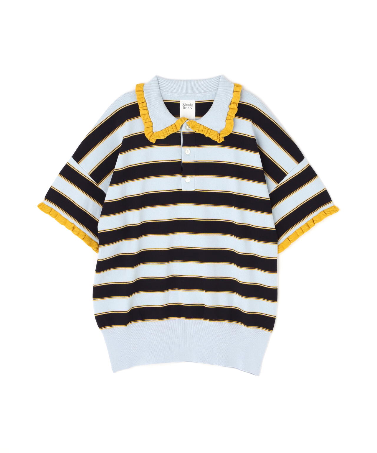 RHODOLIRION/ロドリリオン Frill Polo Sweater フリルポロセーター