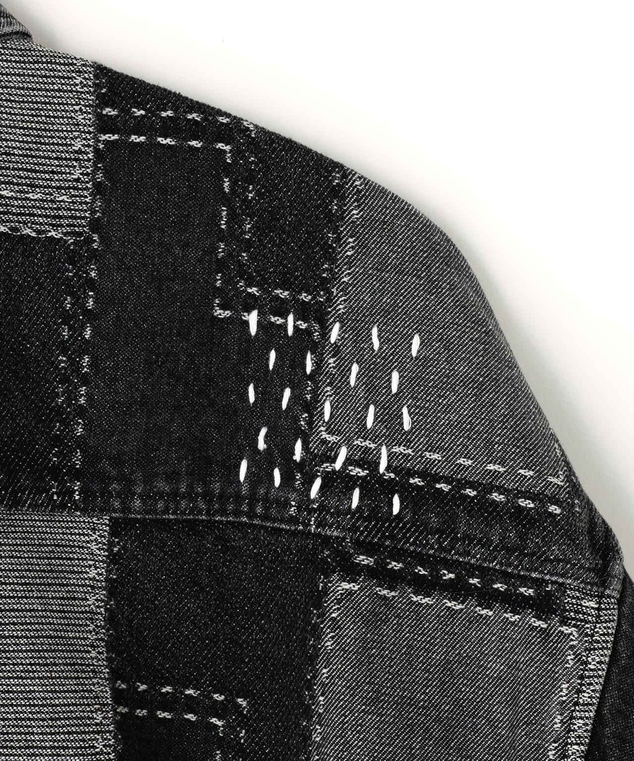 B omnivore/ビーオムニボー PATCHWORK DENIM SHIRT