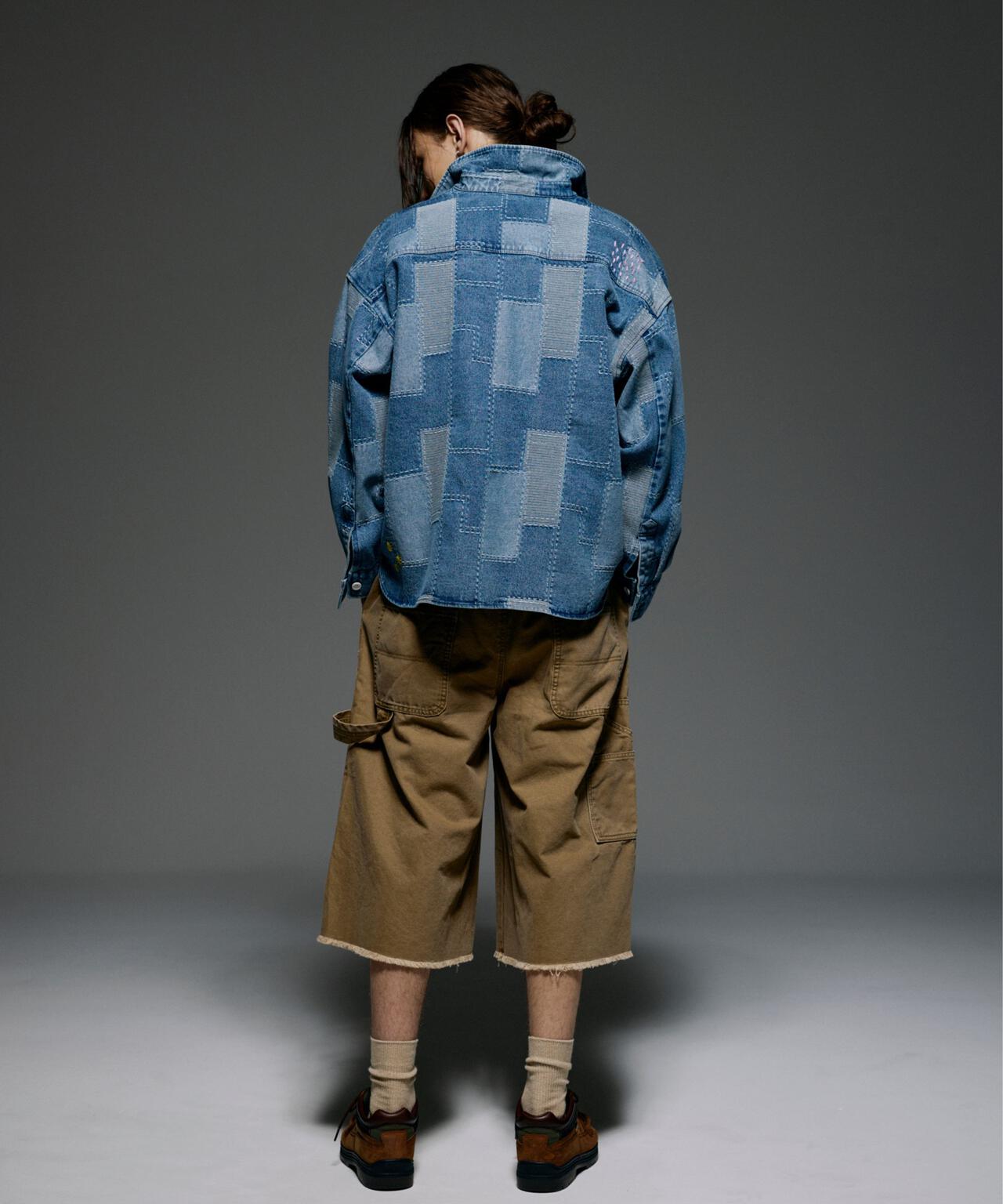 B omnivore/ビーオムニボー PATCHWORK DENIM SHIRT