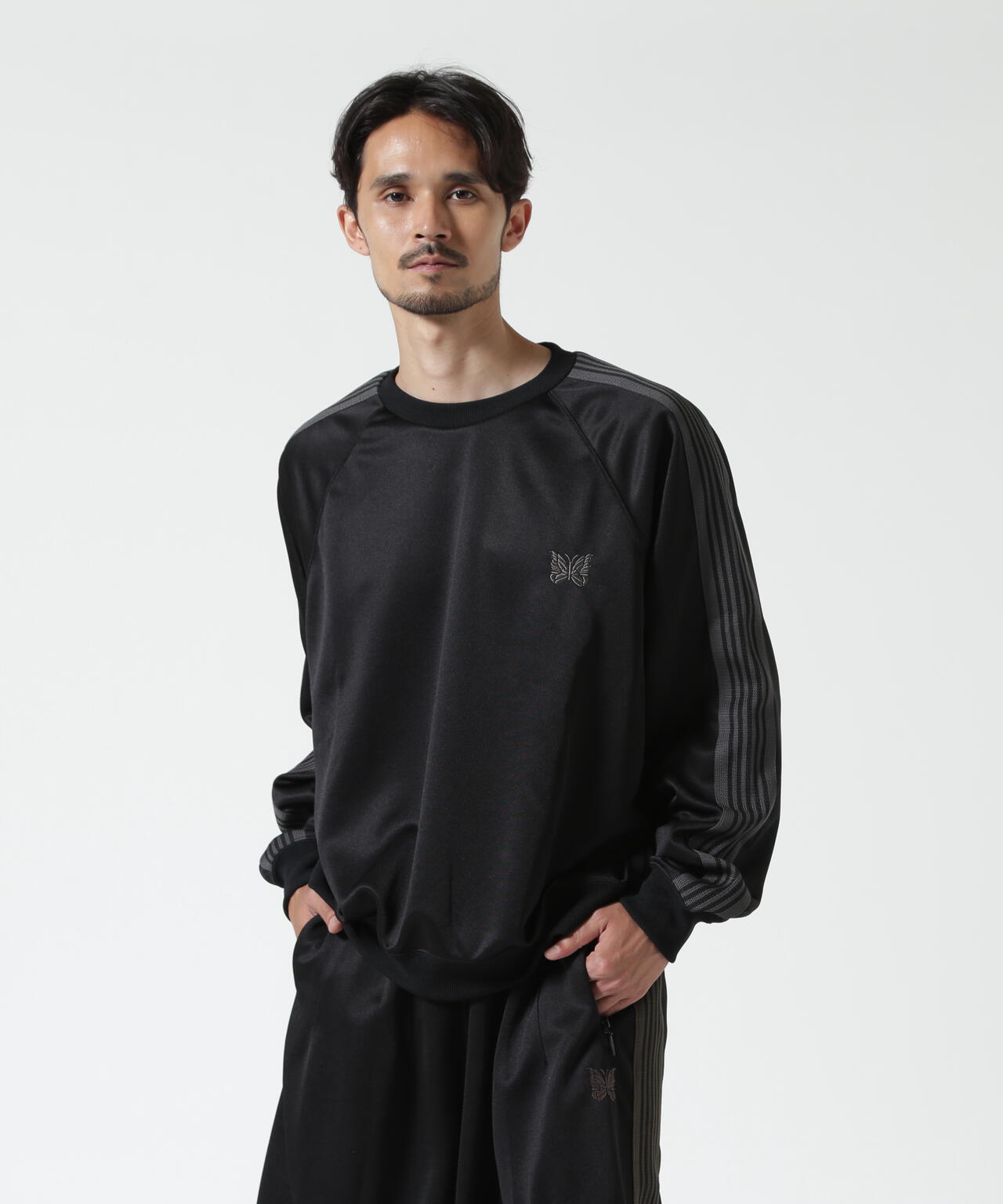 Needles/ニードルズ 別注Track Crew Neck Shirt - Poly Smooth