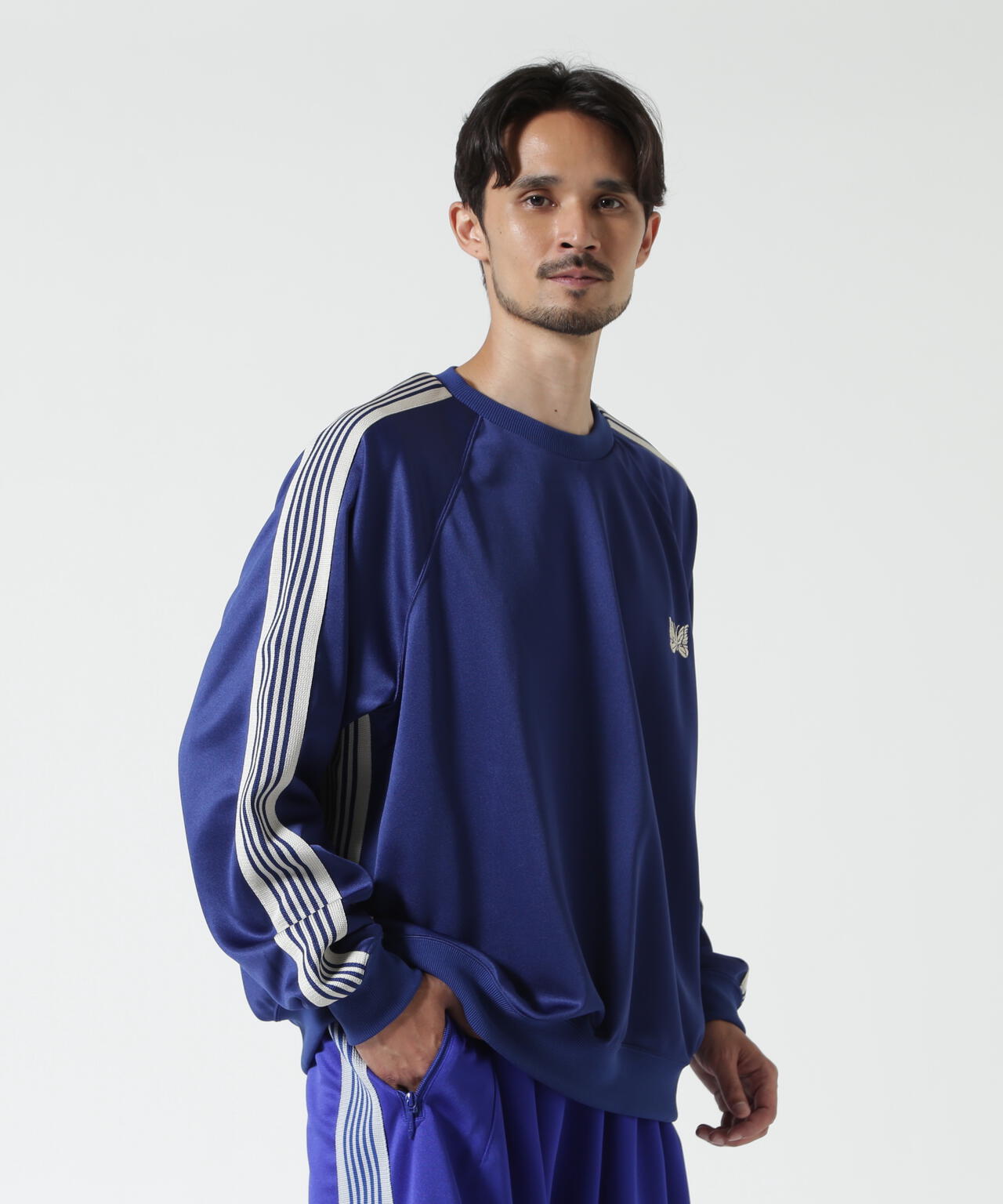 Needles/ニードルズ 別注Track Crew Neck Shirt - Poly Smooth