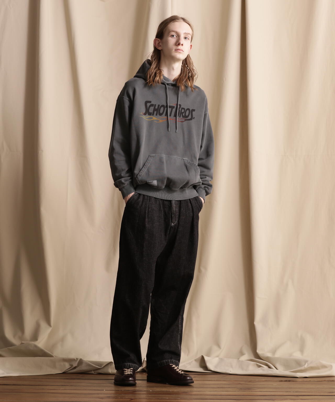 HOODED SWEAT FIRE SCRIPT/ファイアスクリプト パーカー