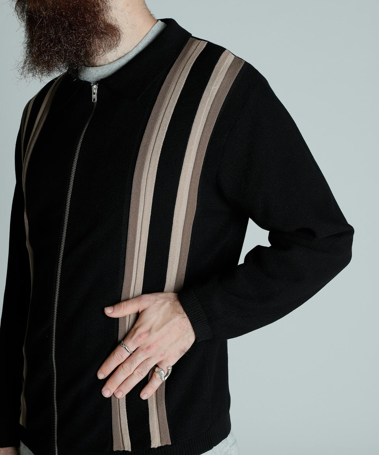 LS ZIP KNIT CARDIGAN/LS ジップ ニットカーディガン