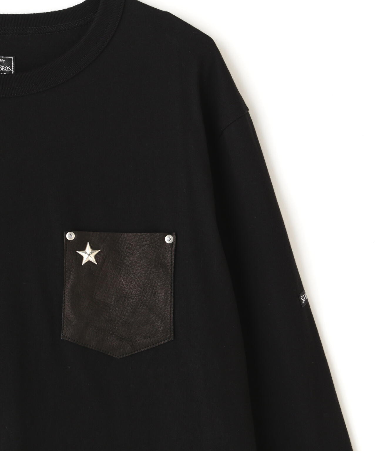 LETHER POKET LS TEE/レザーポケット ロングスリーブ Tシャツ