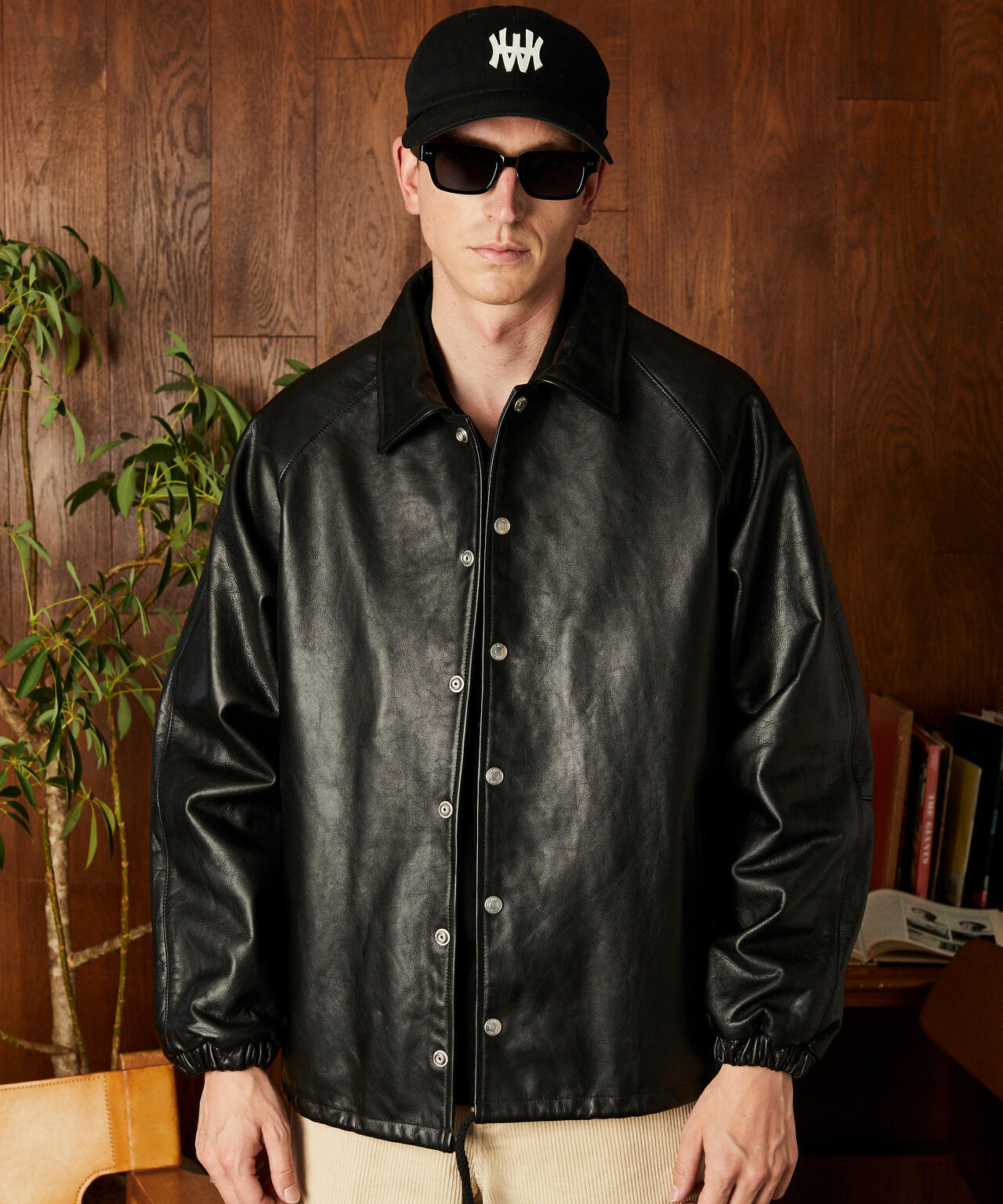 LEATHER COACH JACKET/レザーコーチジャケット