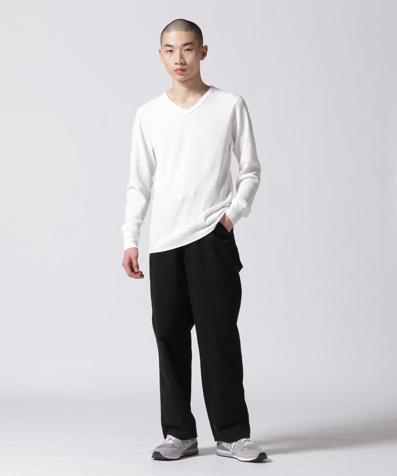 《DAILY/デイリー》THERMAL L/S V-NECK T-SHIRT/サーマル 長袖 ブイネック Tシャツ