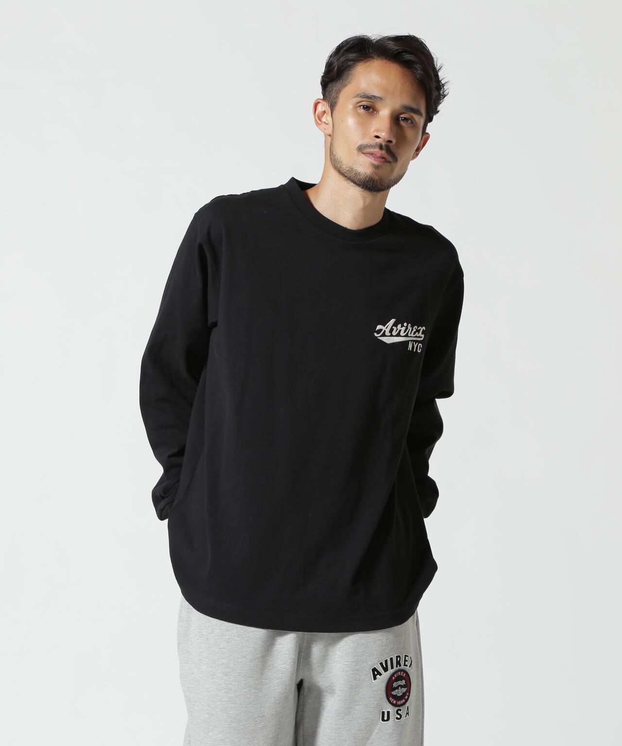 《WEB&DEPOT限定》AMERICAN FLAGS L/S T-SHIRT / アメリカン フラッグス 長袖 Tシャツ / AVIREX