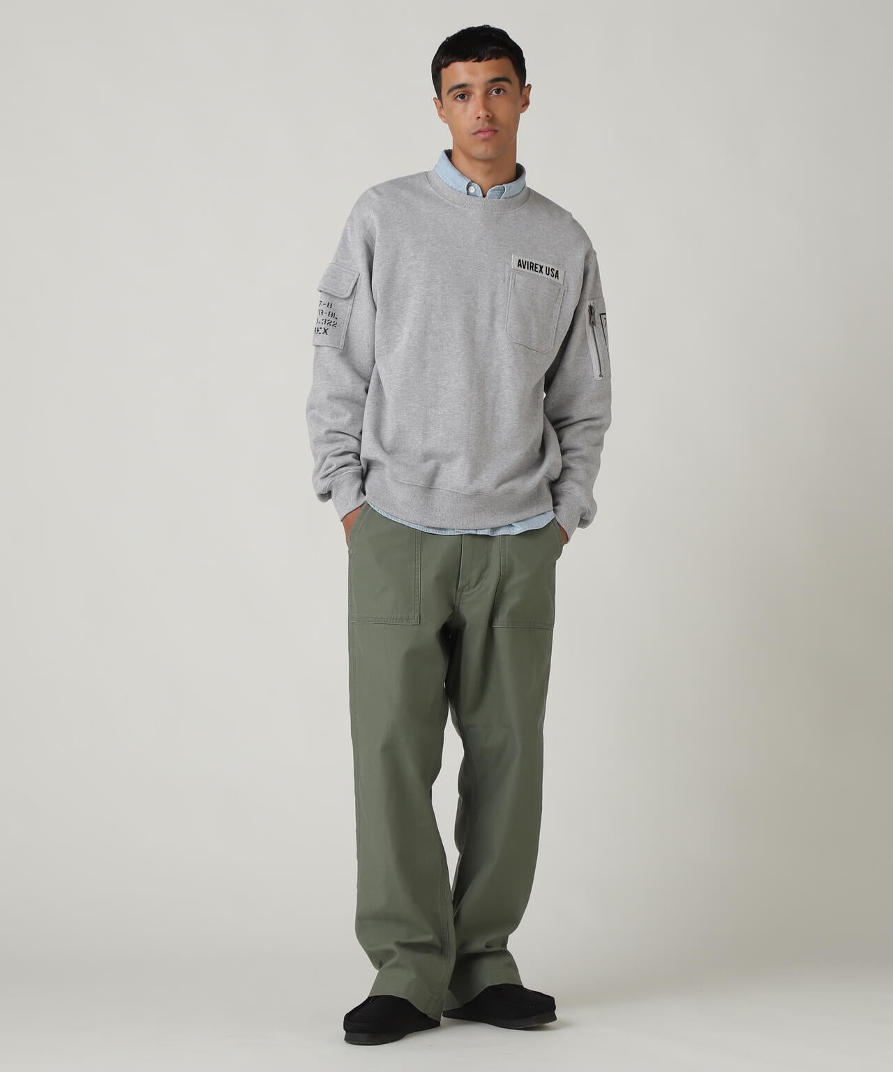FATIGUE CREWNECK SWEAT / ファティーグ クルーネック スウェット / AVIREX / アヴィレックス