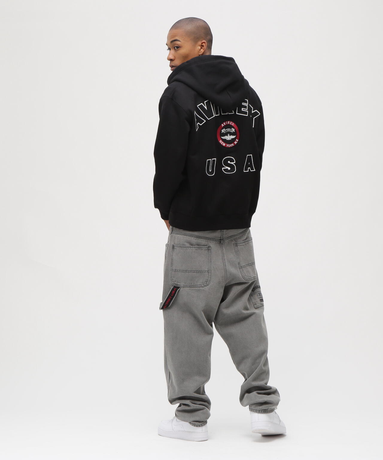 VARSITY LOGO SWEAT ZIP UP PARKA /バーシティ ロゴ スウェット ジップアップ パーカー