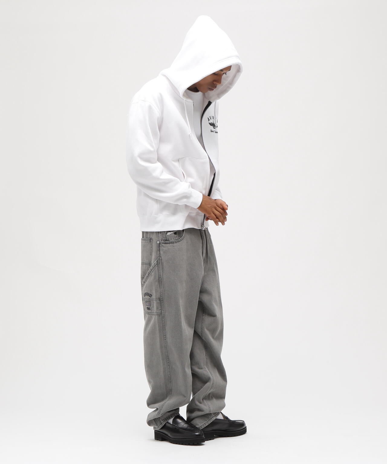 VARSITY LOGO SWEAT ZIP UP PARKA /バーシティ ロゴ スウェット ジップアップ パーカー