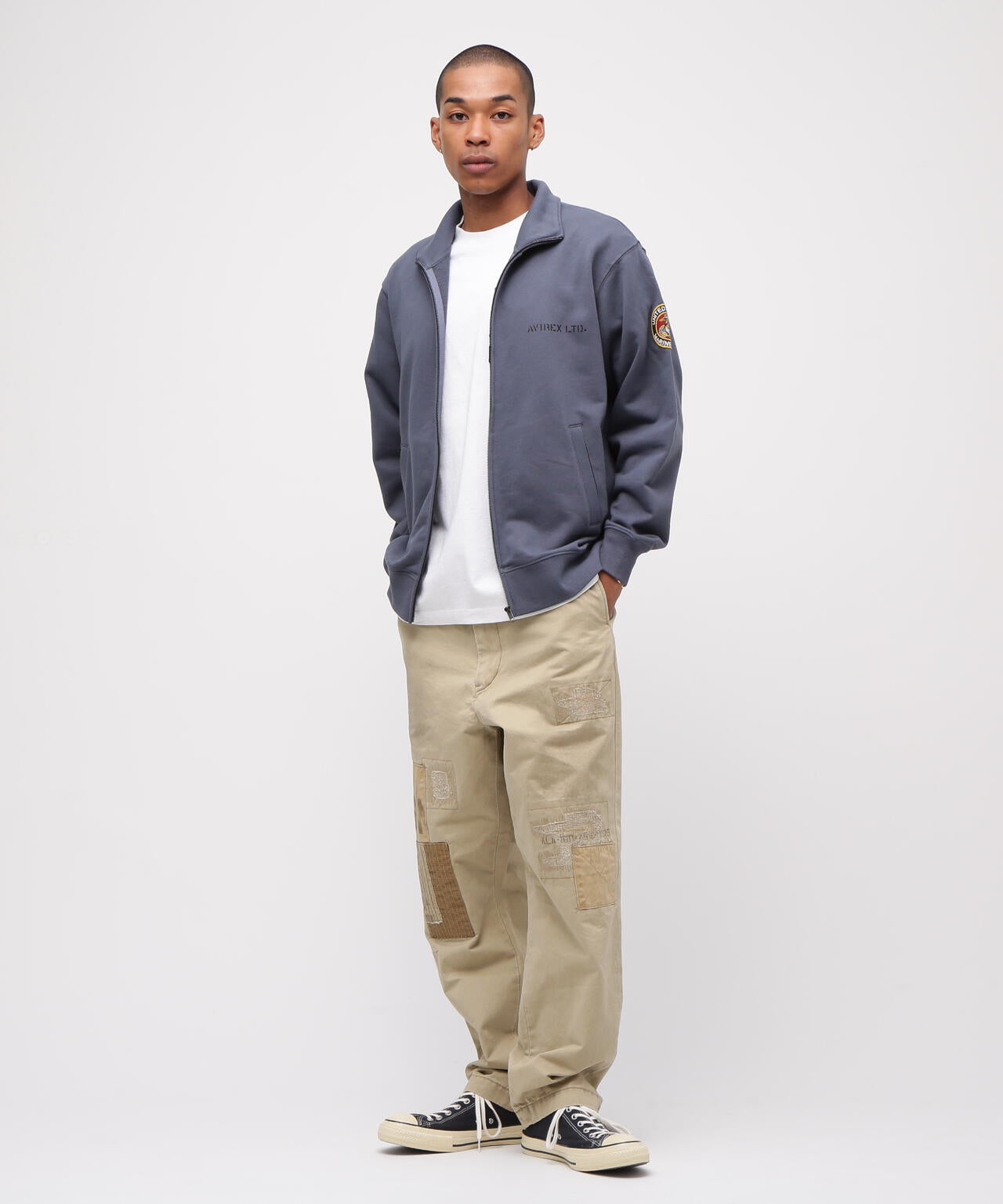 《直営店限定》CAMP LEJEUNE PATCHED STAND ZIP SWEAT