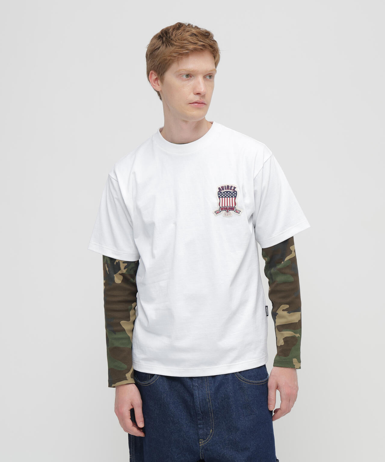 《DAILY/デイリー》 RIB LONG SLEEVE CREW NECK T-SHIRT ”CAMOUFLAGE”