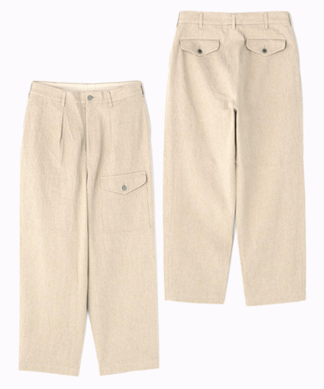 ★TFQP by HANDROOM LINEN GABARDINE MECHANIC PANT