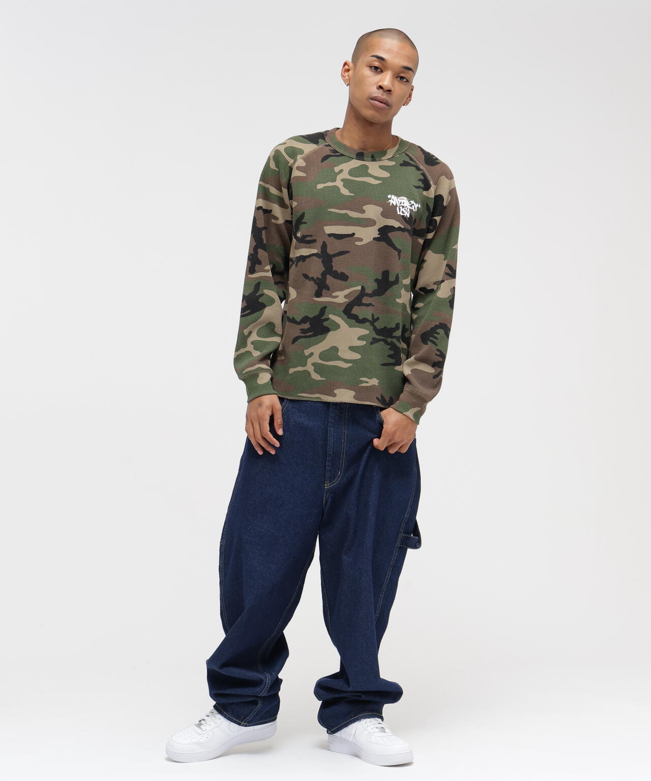 《直営店限定》MINI WAFFLE CAMO RAGLAN L/S T-SHIRT