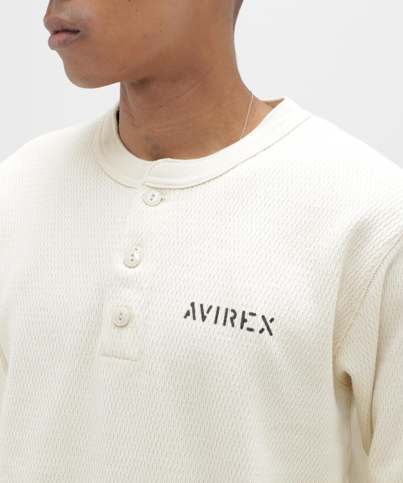 《WEB&DEPOT限定》STENCIL HONEYCOMB HENRY NECK L/S T-SHIRT