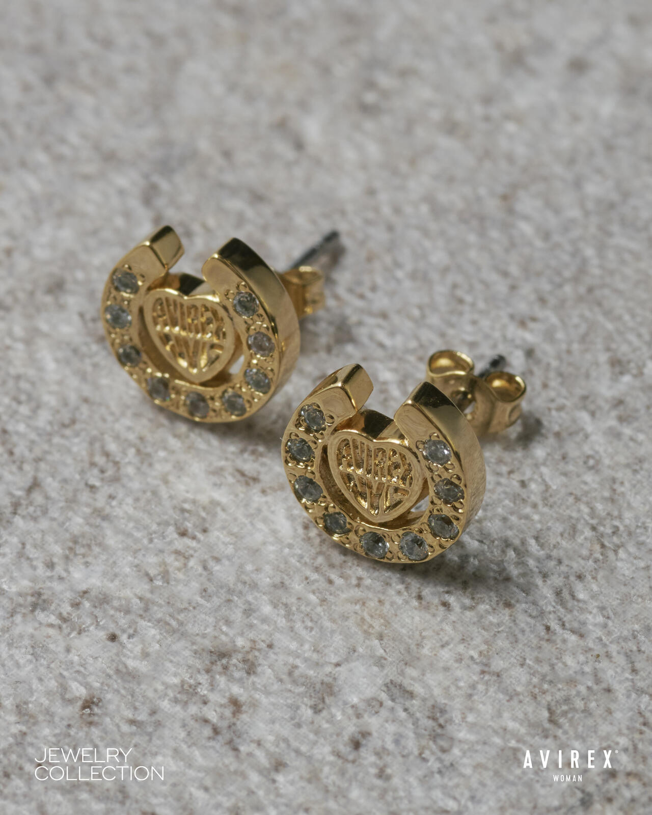 HEART HORSESHOE CZ EARRING by J.H.M CO.LTD.