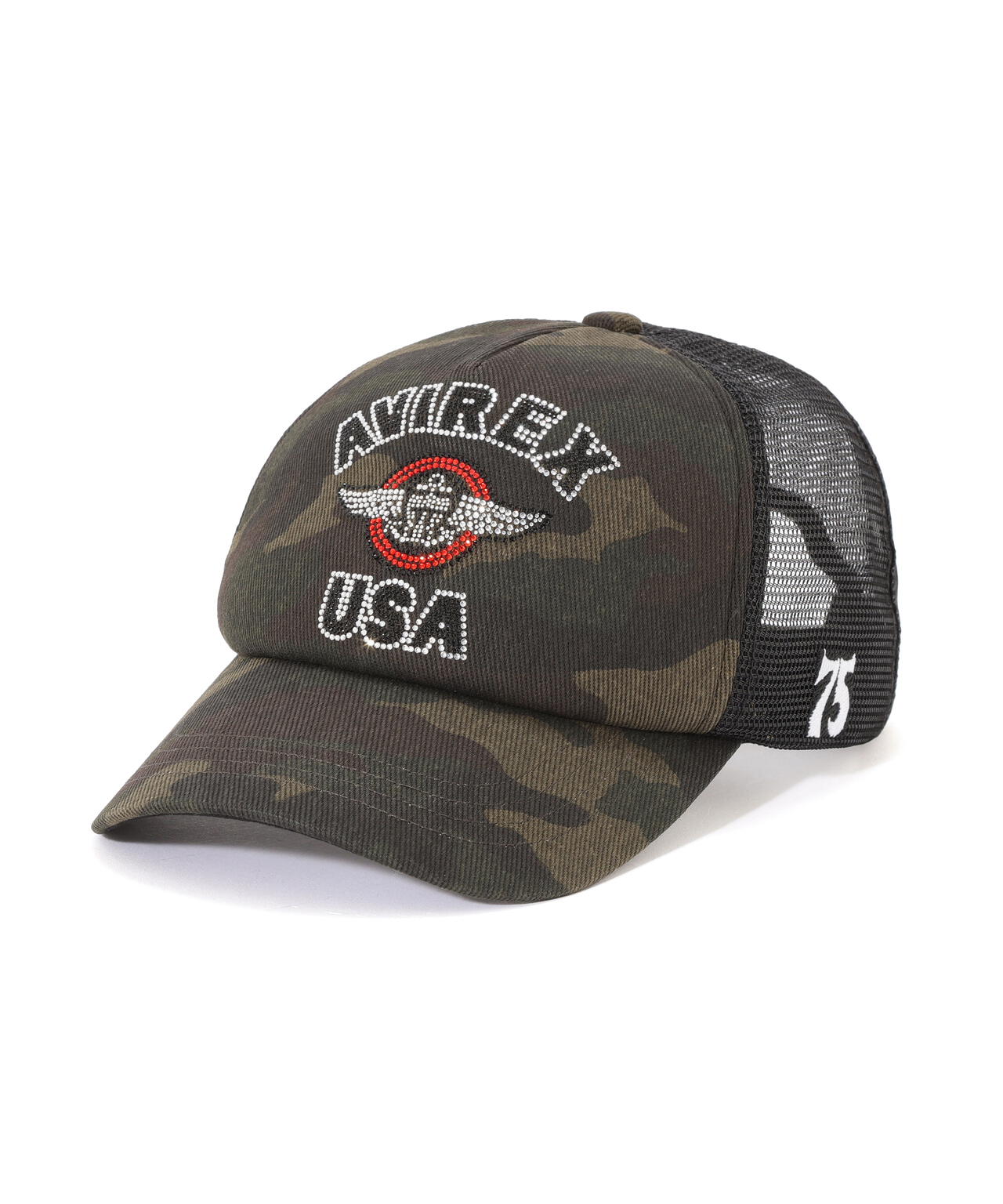【直営店限定】RHINESTONE VARSITY LOGO MESH CAP