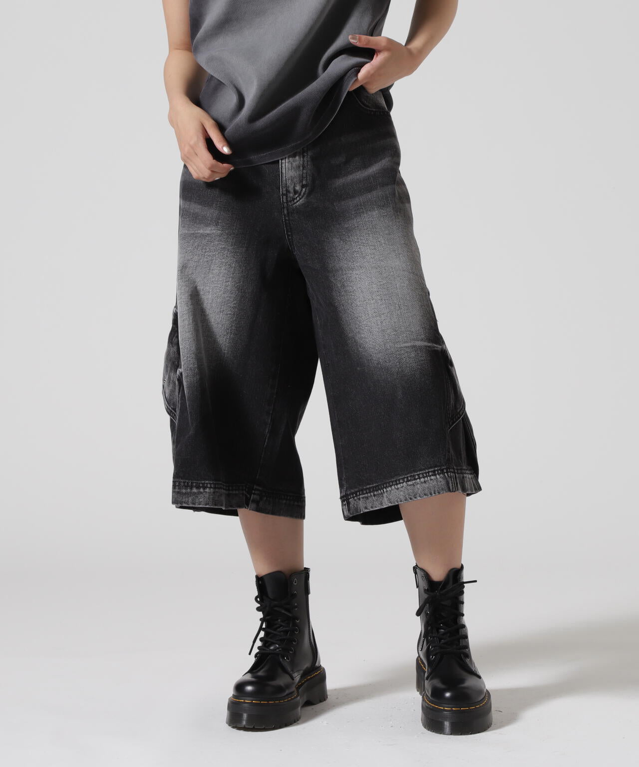 BLR/ビーエルアール/C CARGO BERMUDA W DENIM PANTS